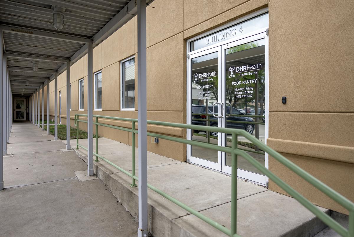 Outside the DHR Health Food Pantry in Edinburg, TX.